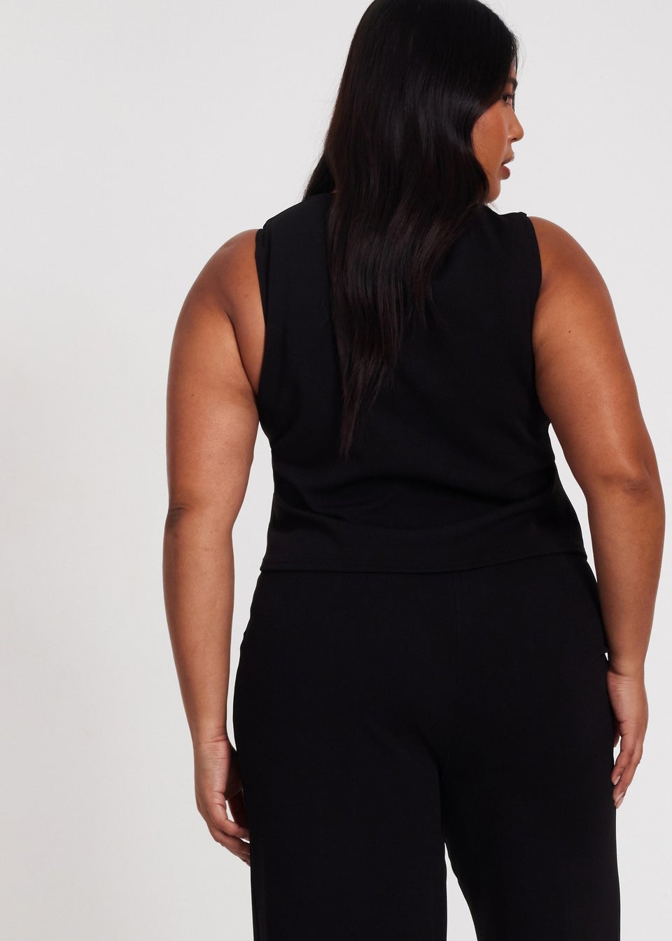 Quiz Black Curve Waistcoat