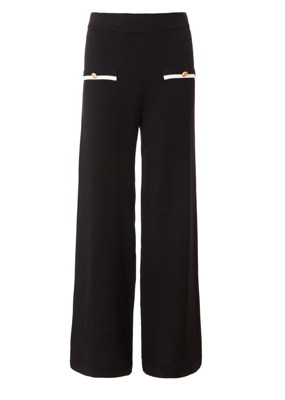 Quiz Black Knit Palazzo Trousers