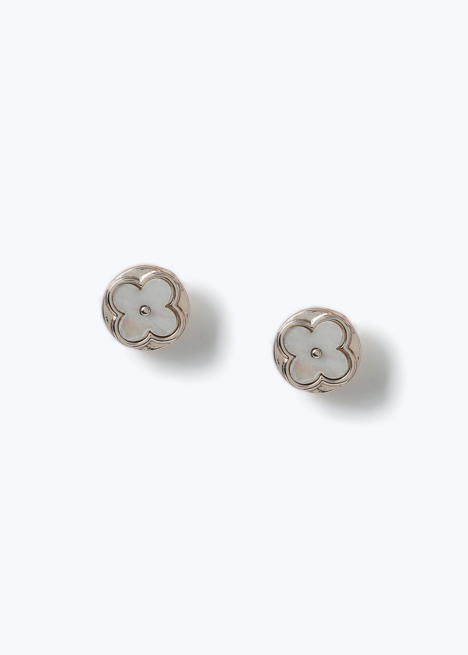 Muse White Flower Stud Earrings