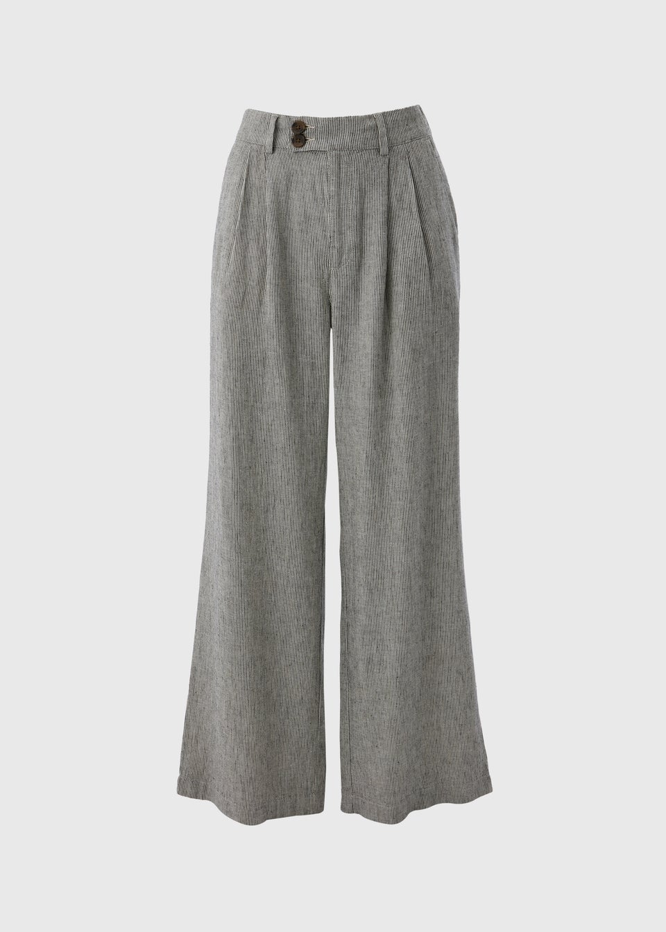 Papaya Petite Navy Stripe Linen Blend Wide Leg Trousers