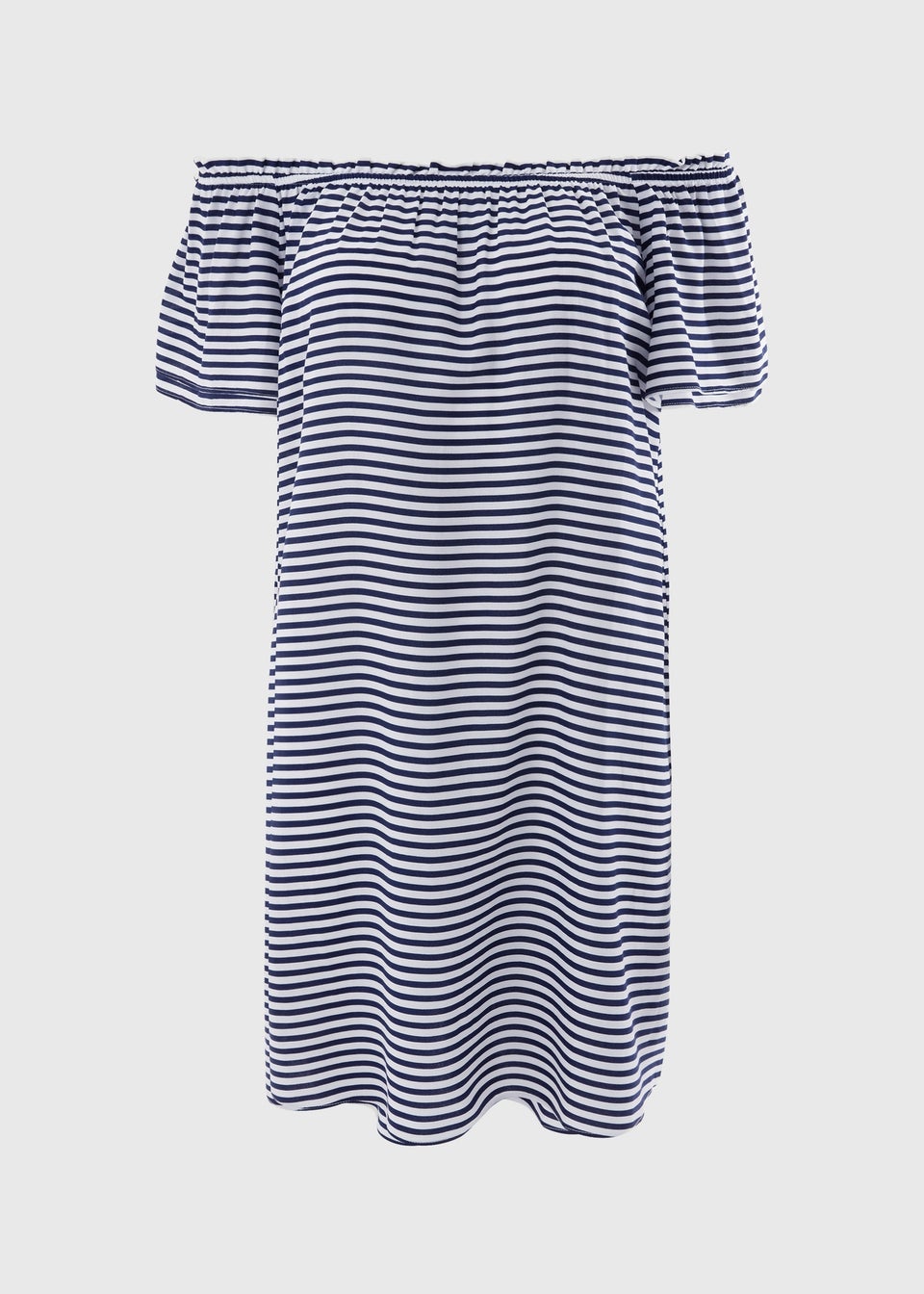 Navy Stripe Bardot Mini Dress