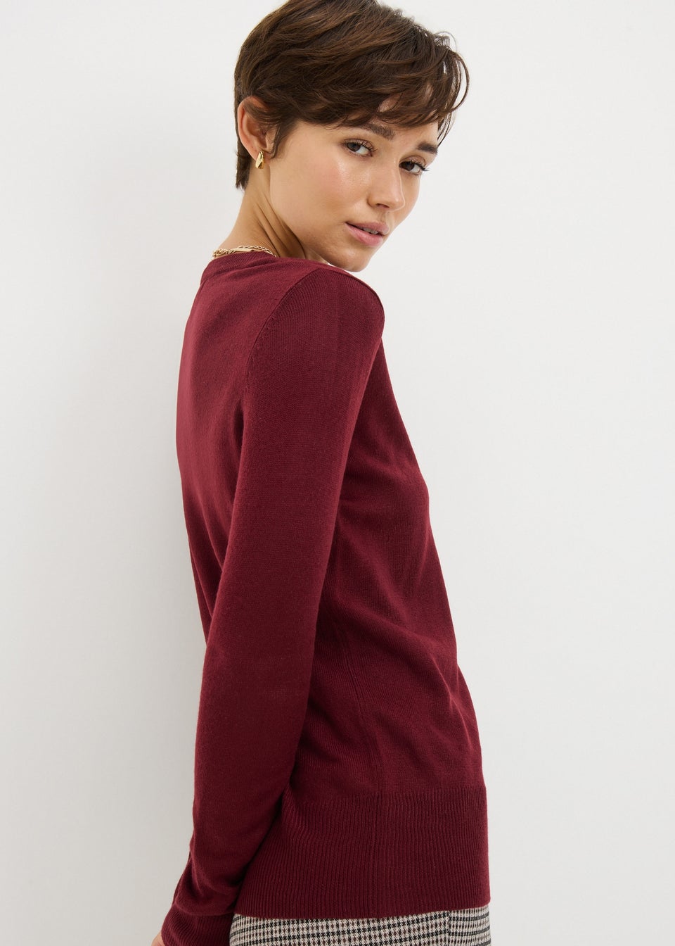 Burgundy Crew Neck Jumper
