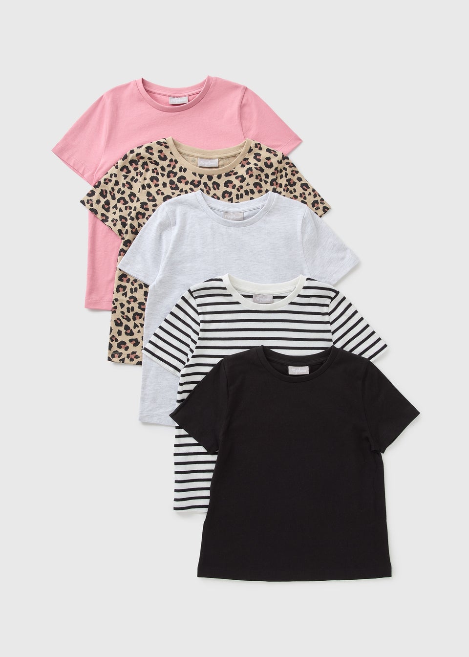 5 Pack Girls Patterned T-Shirts (7-15yrs)