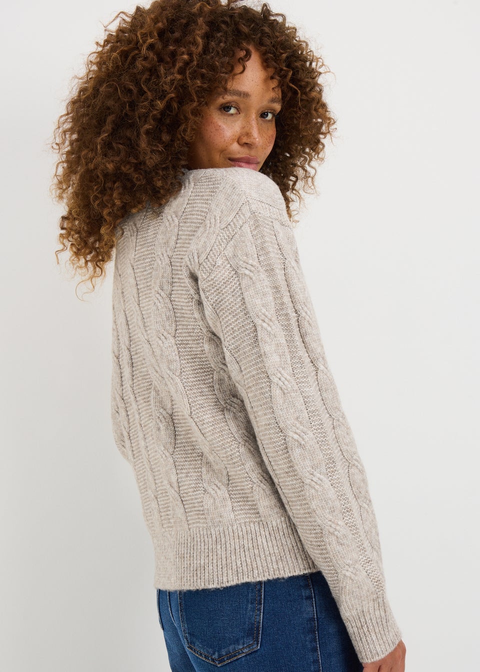 Mocha Cable Knit Jumper