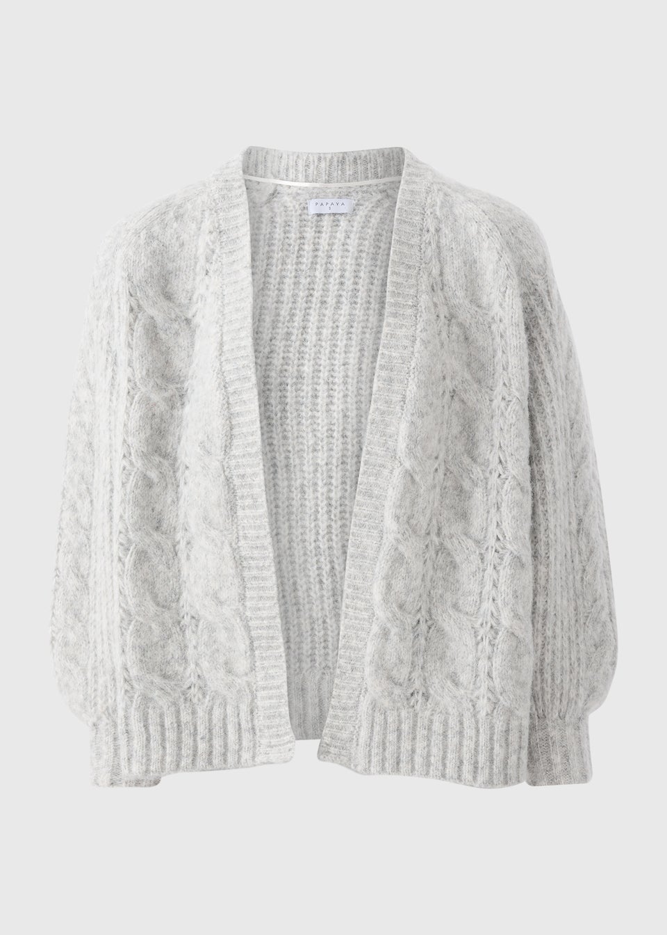 Grey Cable Knit Cardigan