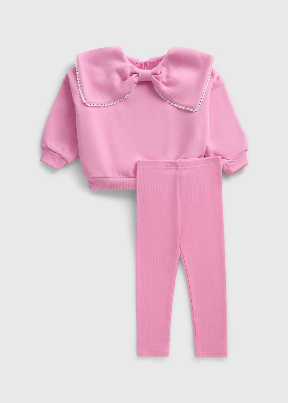 Girls Pink Bow Sweatshirt & Legging Set (1-7yrs)