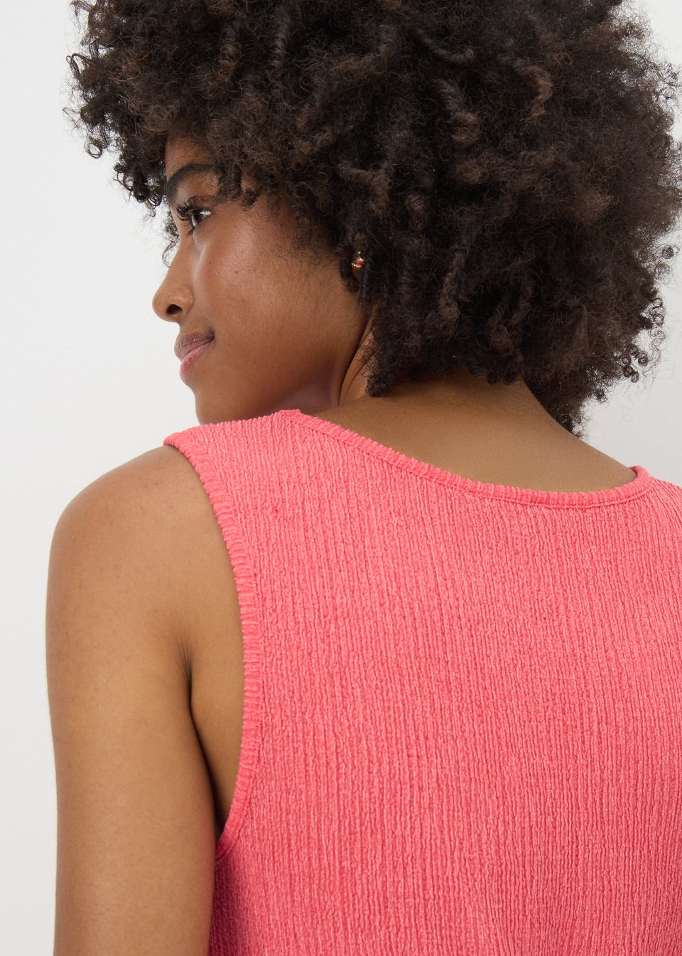 Coral Textured Seam Vest Top