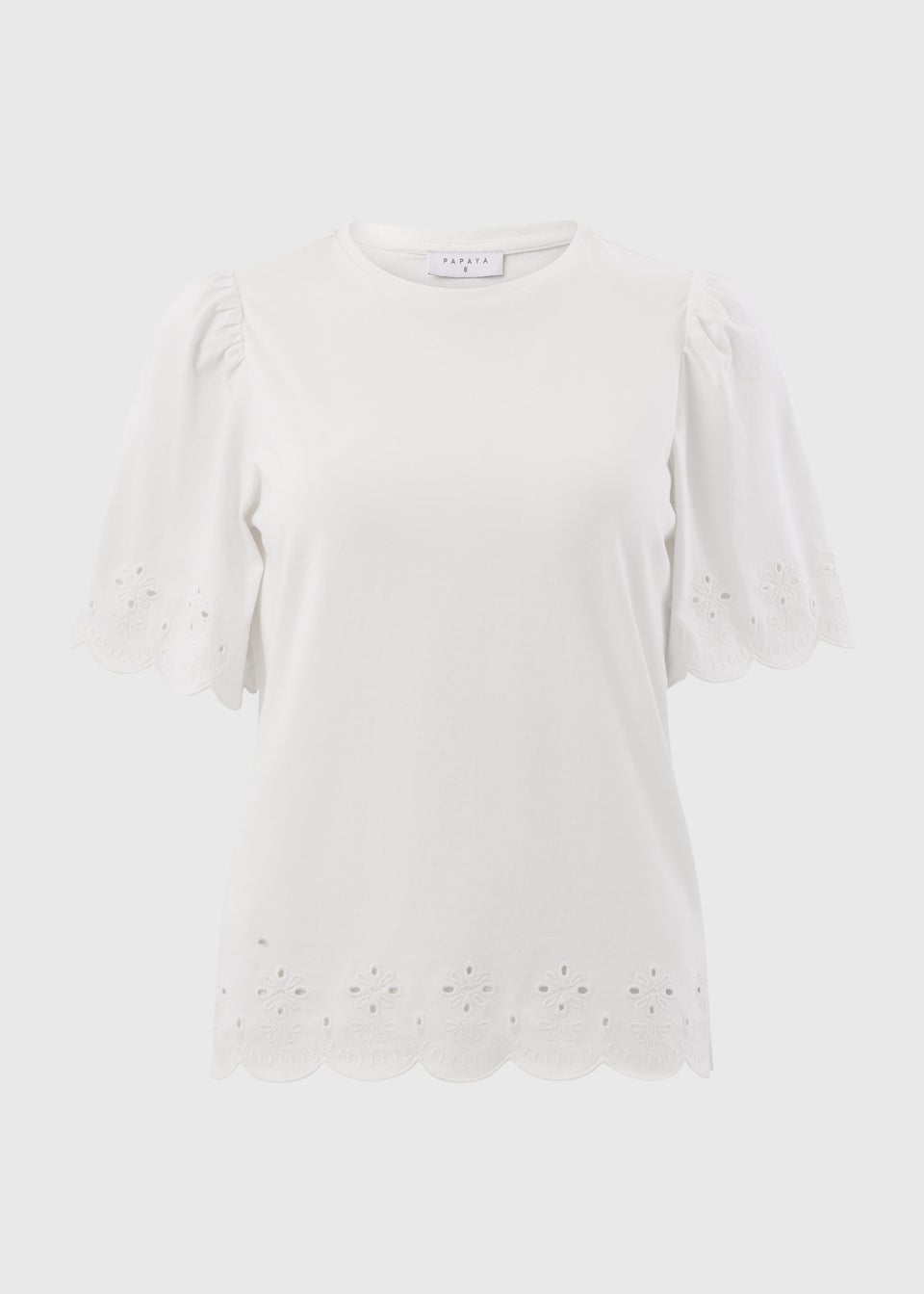 White Floral Cut Out T-Shirt