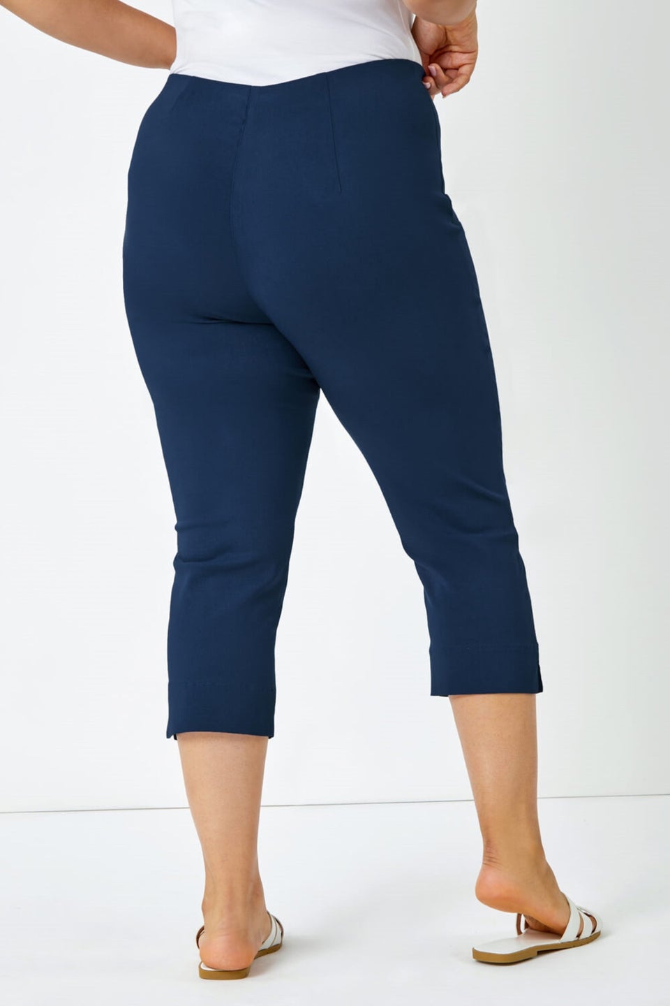 Roman Midnight Blue Curve Cropped Stretch Trouser