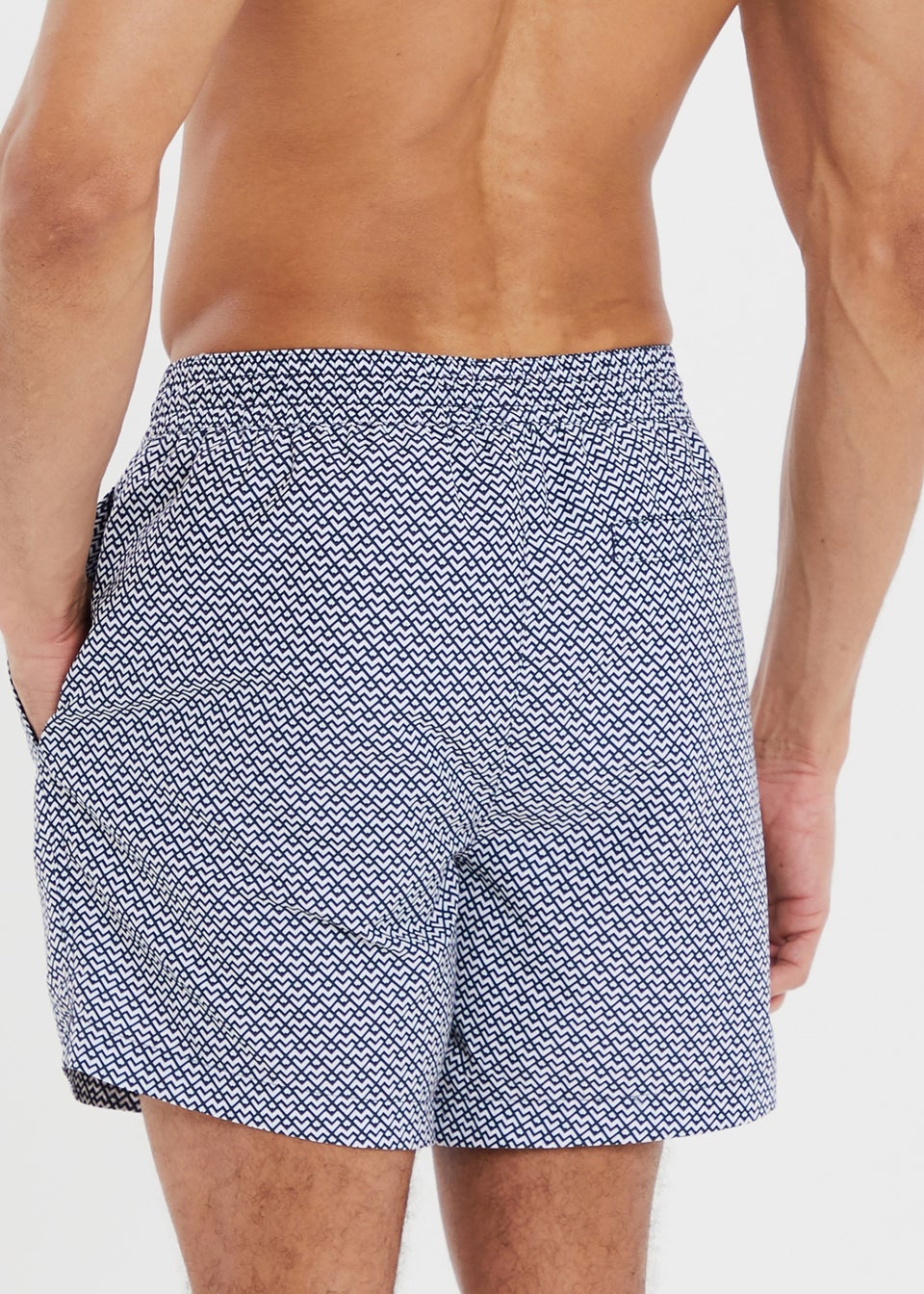 Threadbare Blue Geo Print Swim Shorts