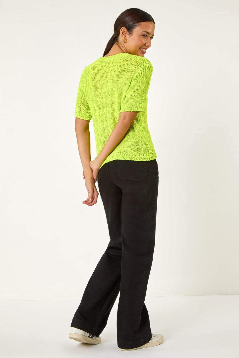 Roman Lime Textured Knit Top