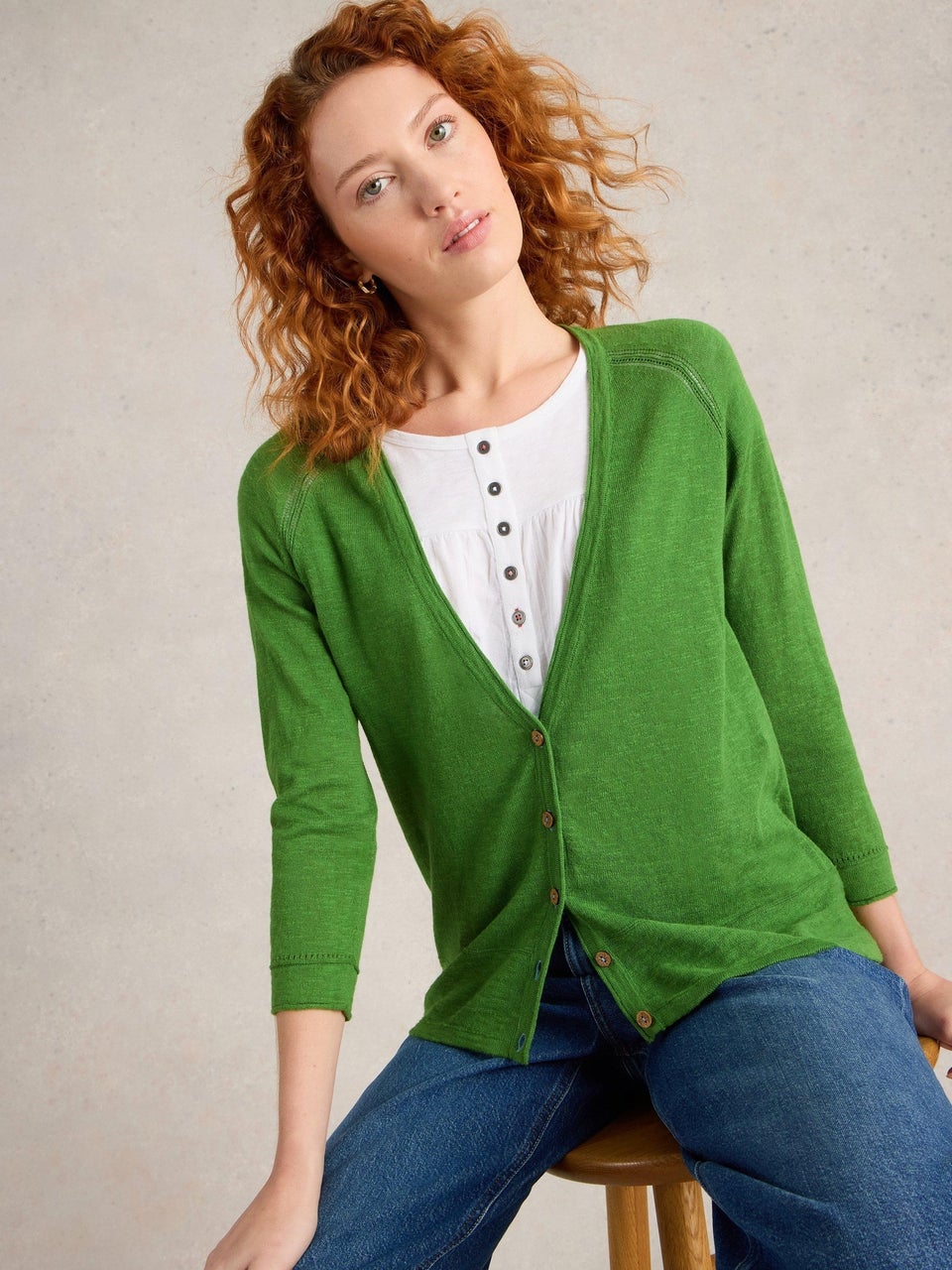 Strickjacke Naria aus Leinenmischung