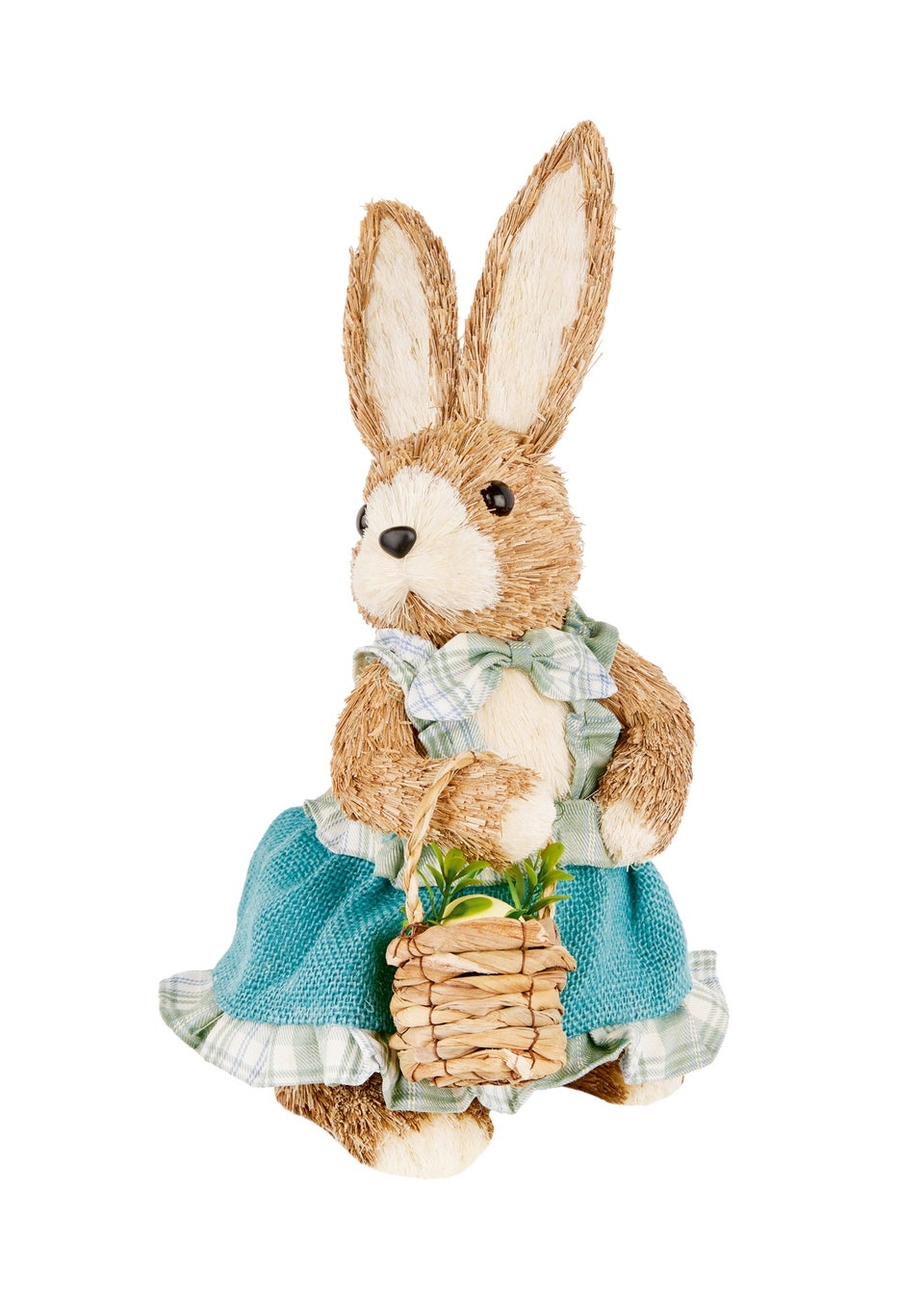Premier Decorations Ava Rustic Rabbit in Turquoise Dress