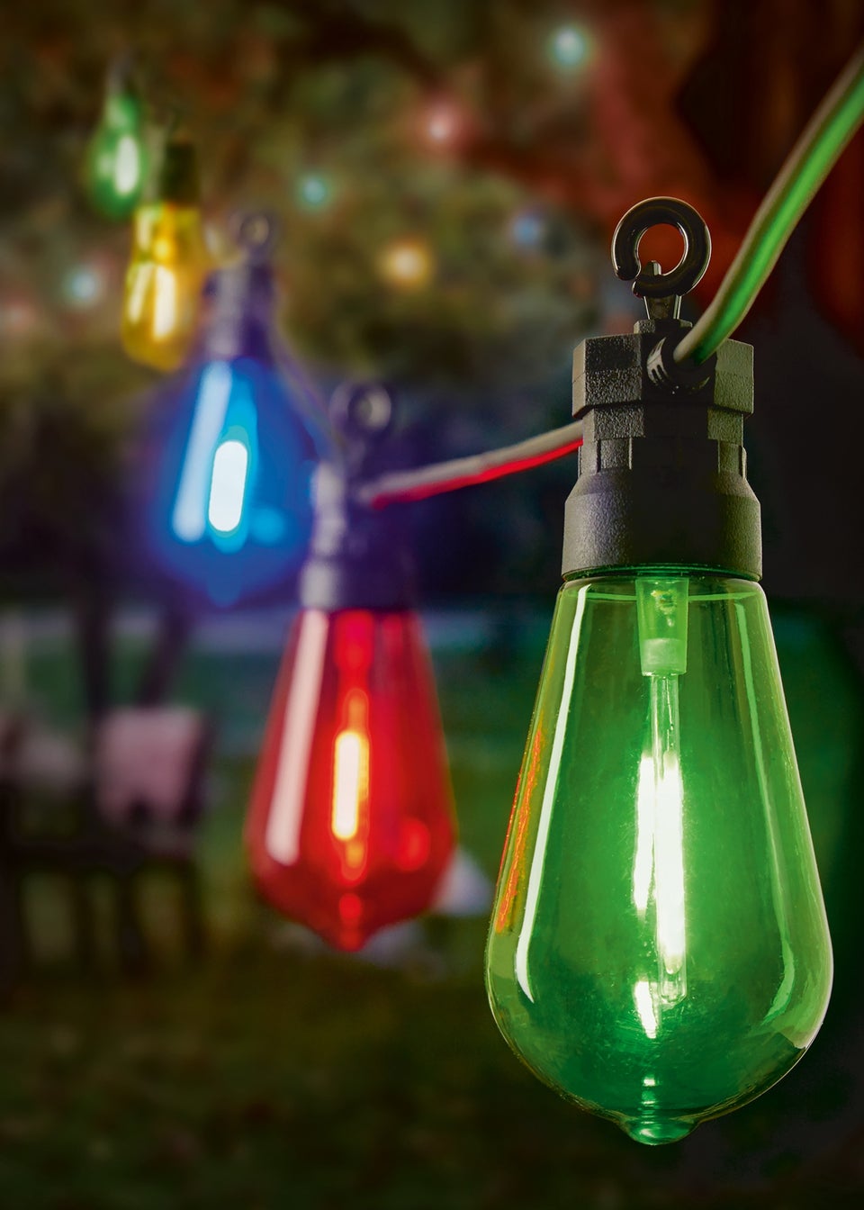 Premier Decorations 10 Multi-coloured LED Connectable Teardrop Bulb Festoon String Lights