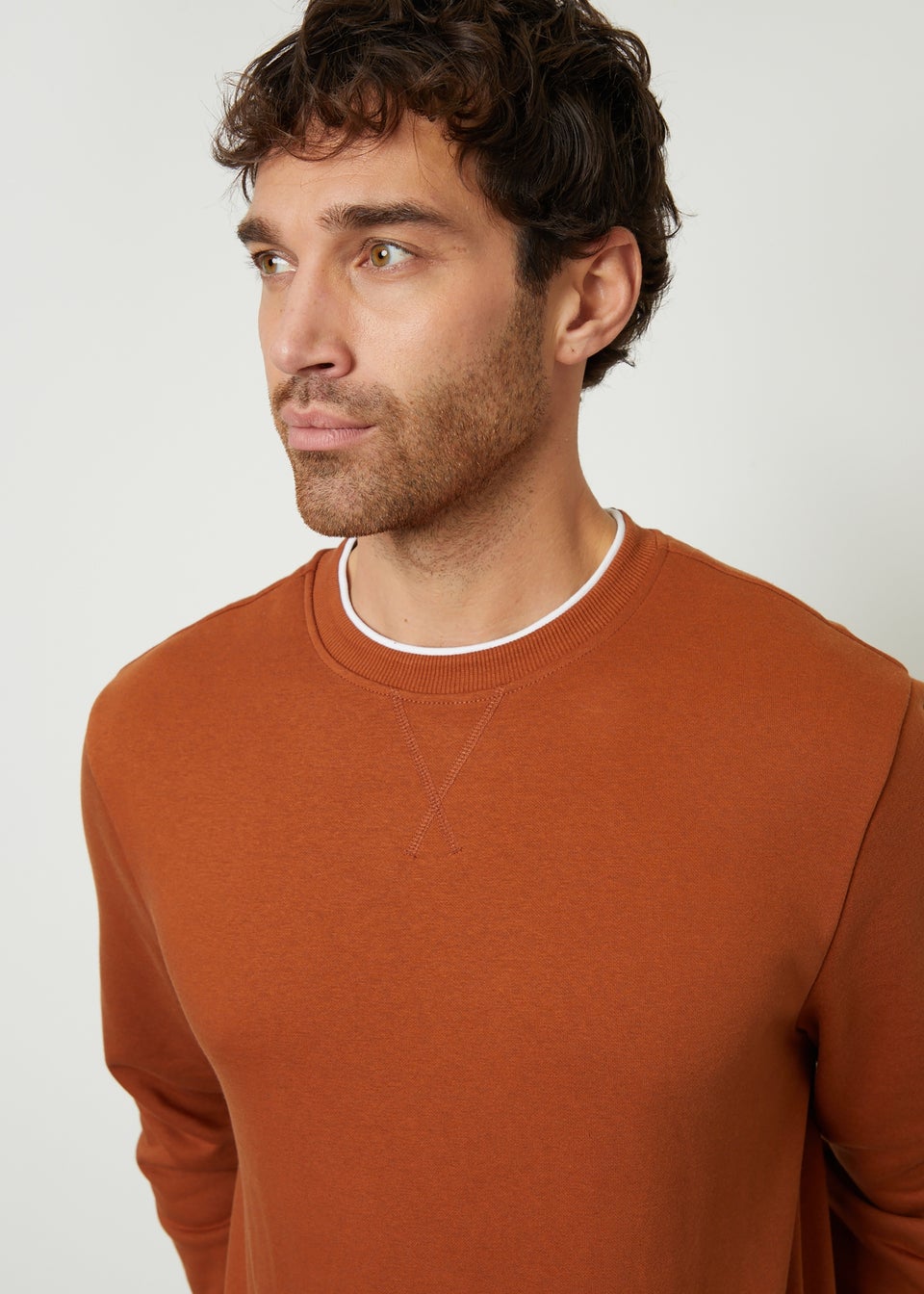 Threadbare Orange Mock T-Shirt Crew Neck Sweatshirt