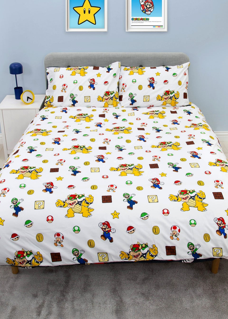 Nintendo Black Blackened Duvet Cover Set