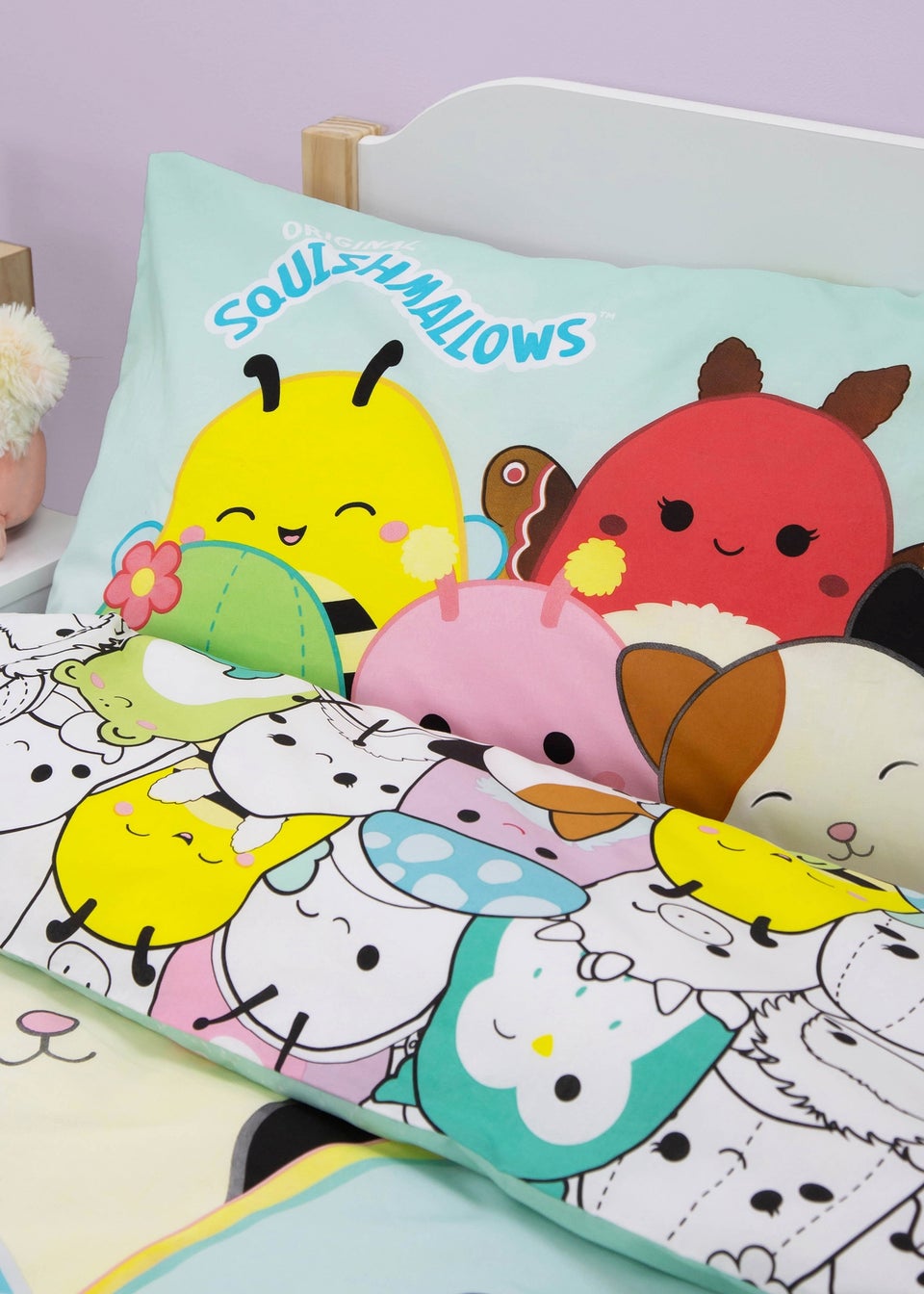 Squishmallows Multi Flash Polycotton Duvet Cover Set