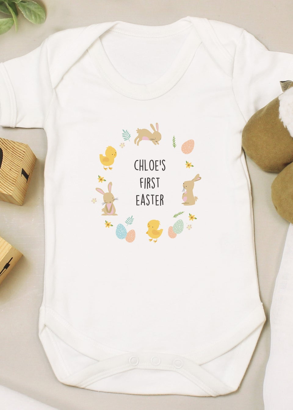 Personalised Memento Company White Easter Baby Vest