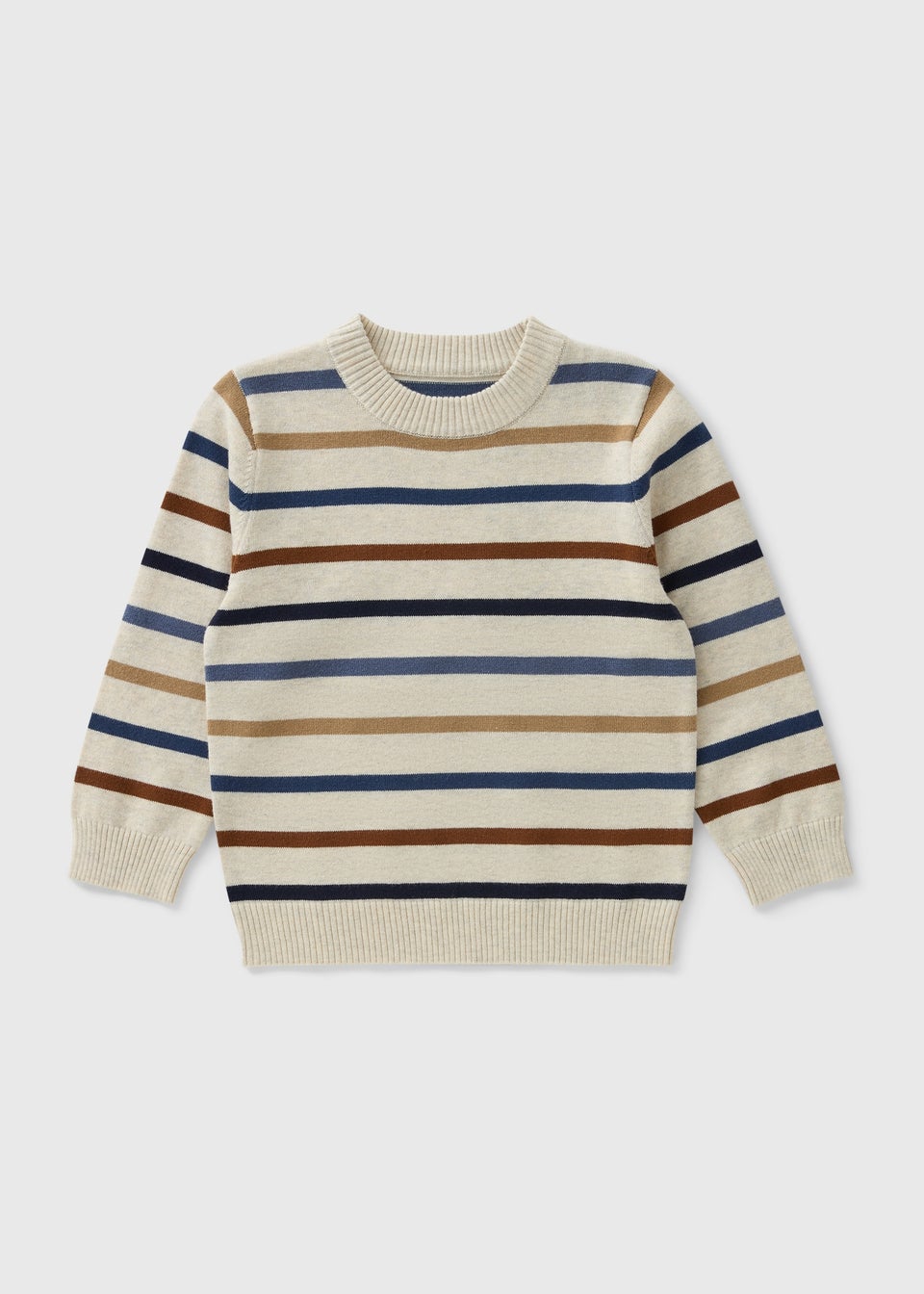 Boys Tan Stripe Knit Jumper(1-7yrs)