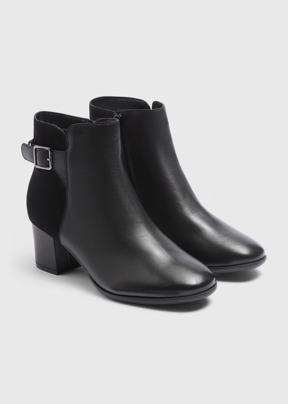 Soleflex Black Leather Buckle Boots