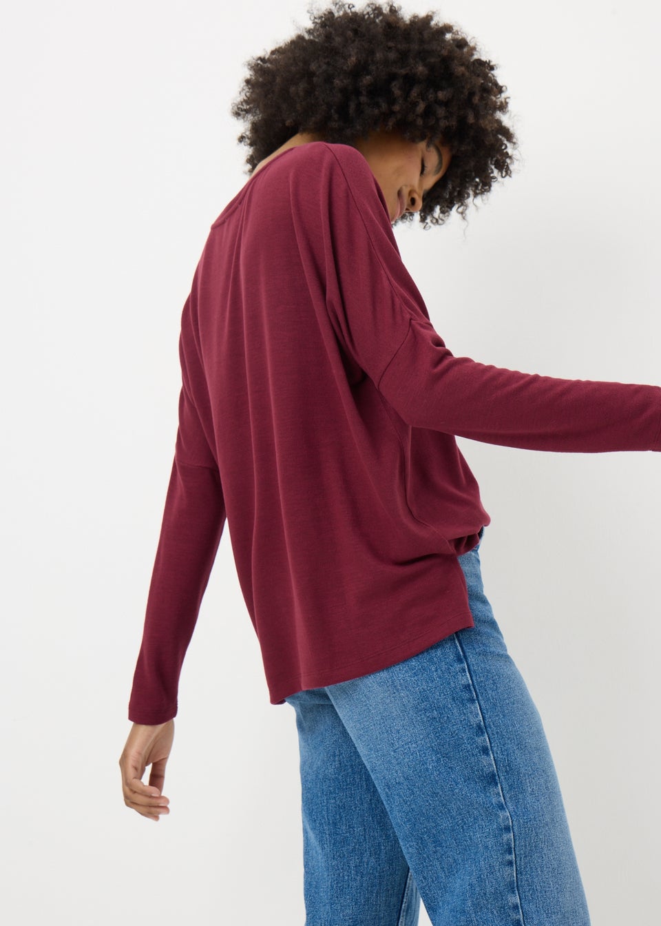 Burgundy Lace Trim Soft Touch Jumper