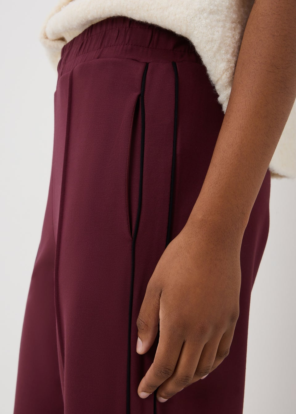 Burgundy Wide Leg Trousers