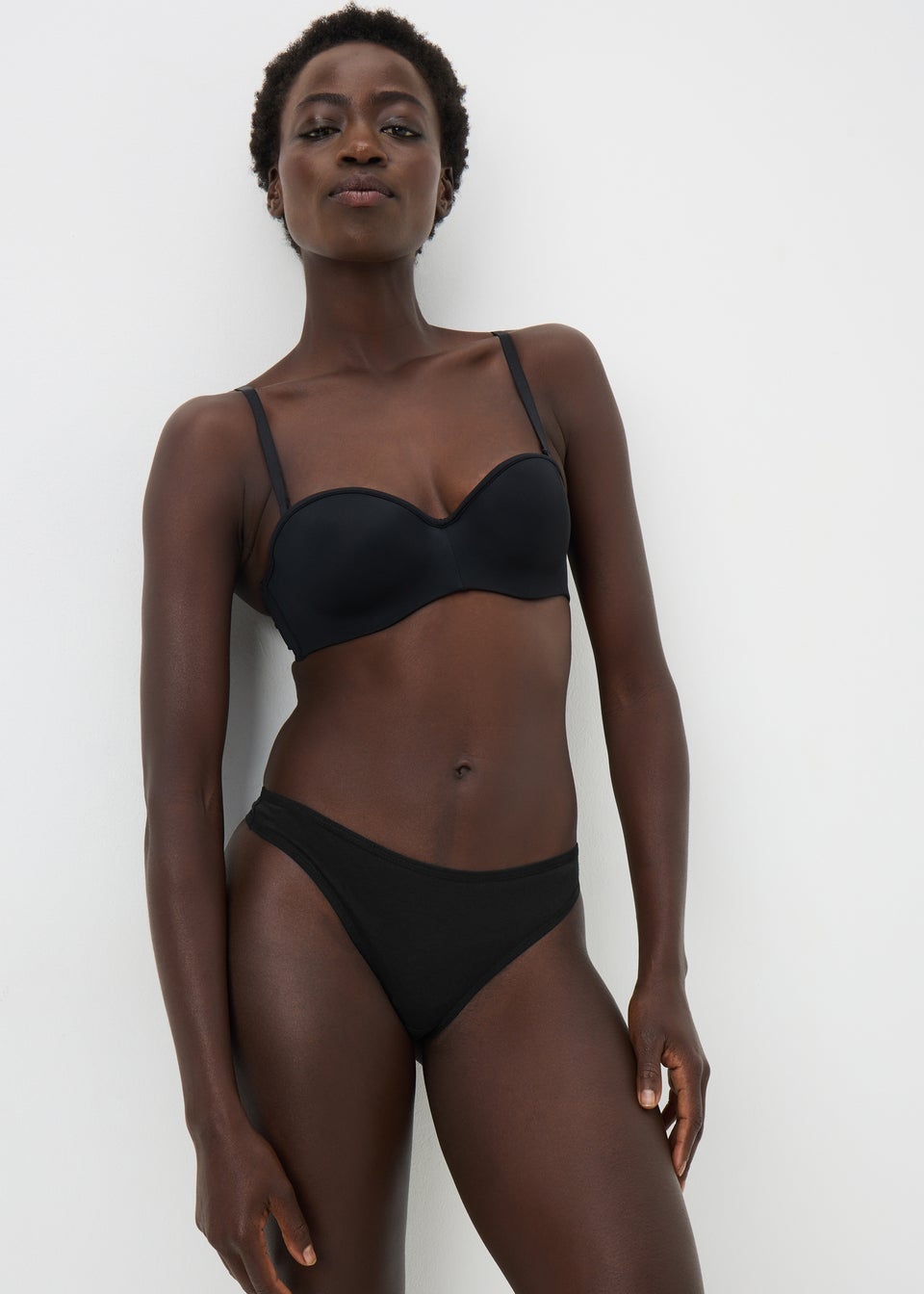 5 Pack Black Thongs