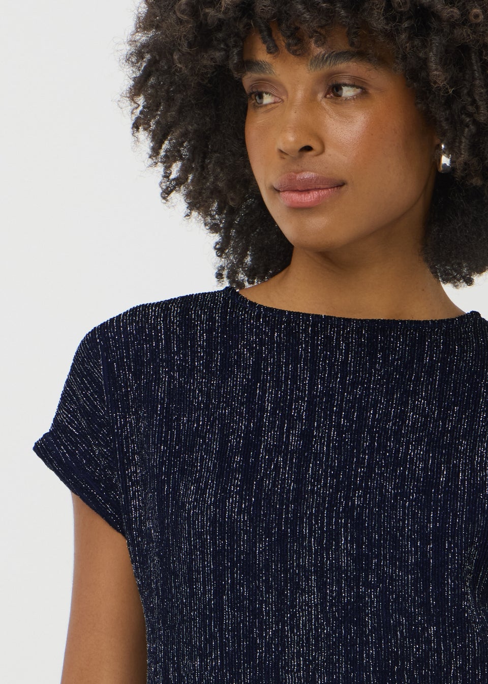 Navy Sparkle Yarn T-Shirt
