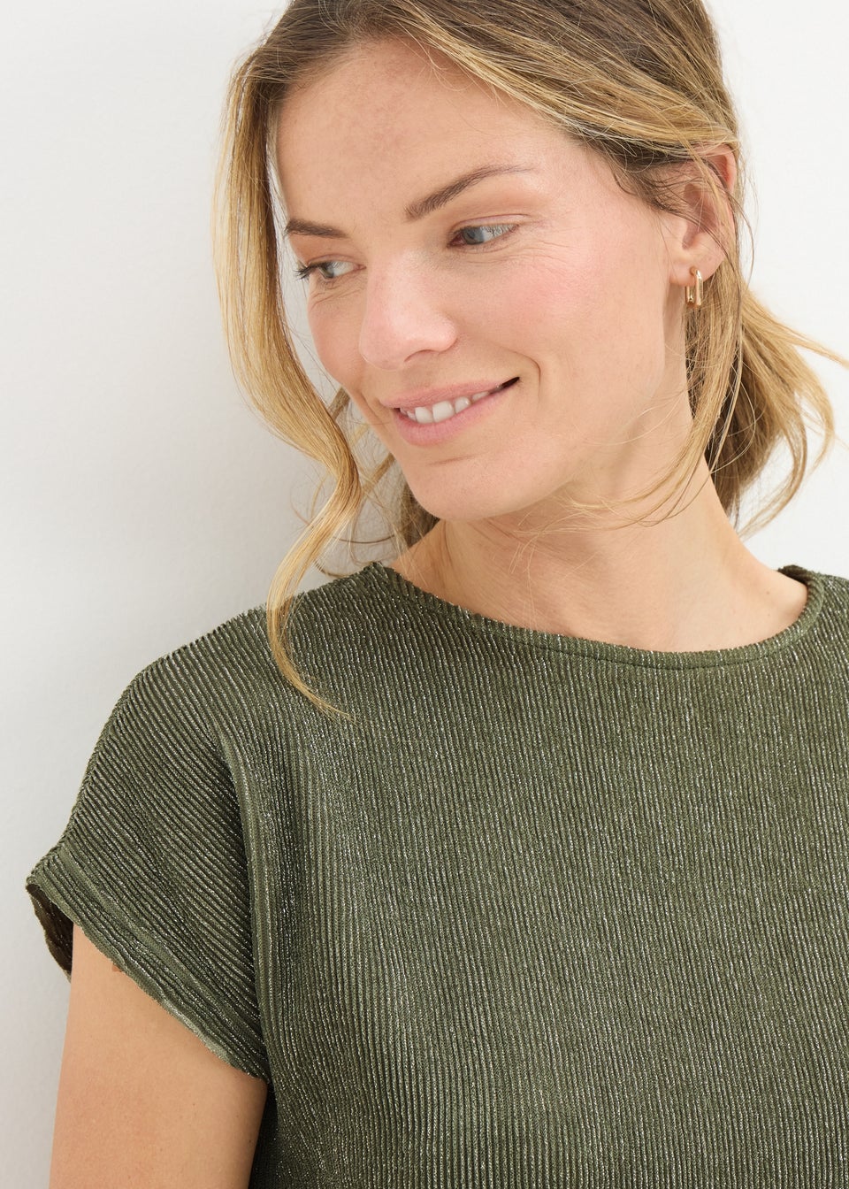 Khaki Sparkle Yarn Top
