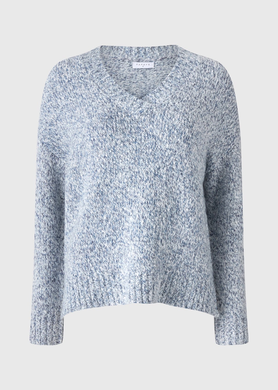 Denim Blue V-Neck Twist Jumper