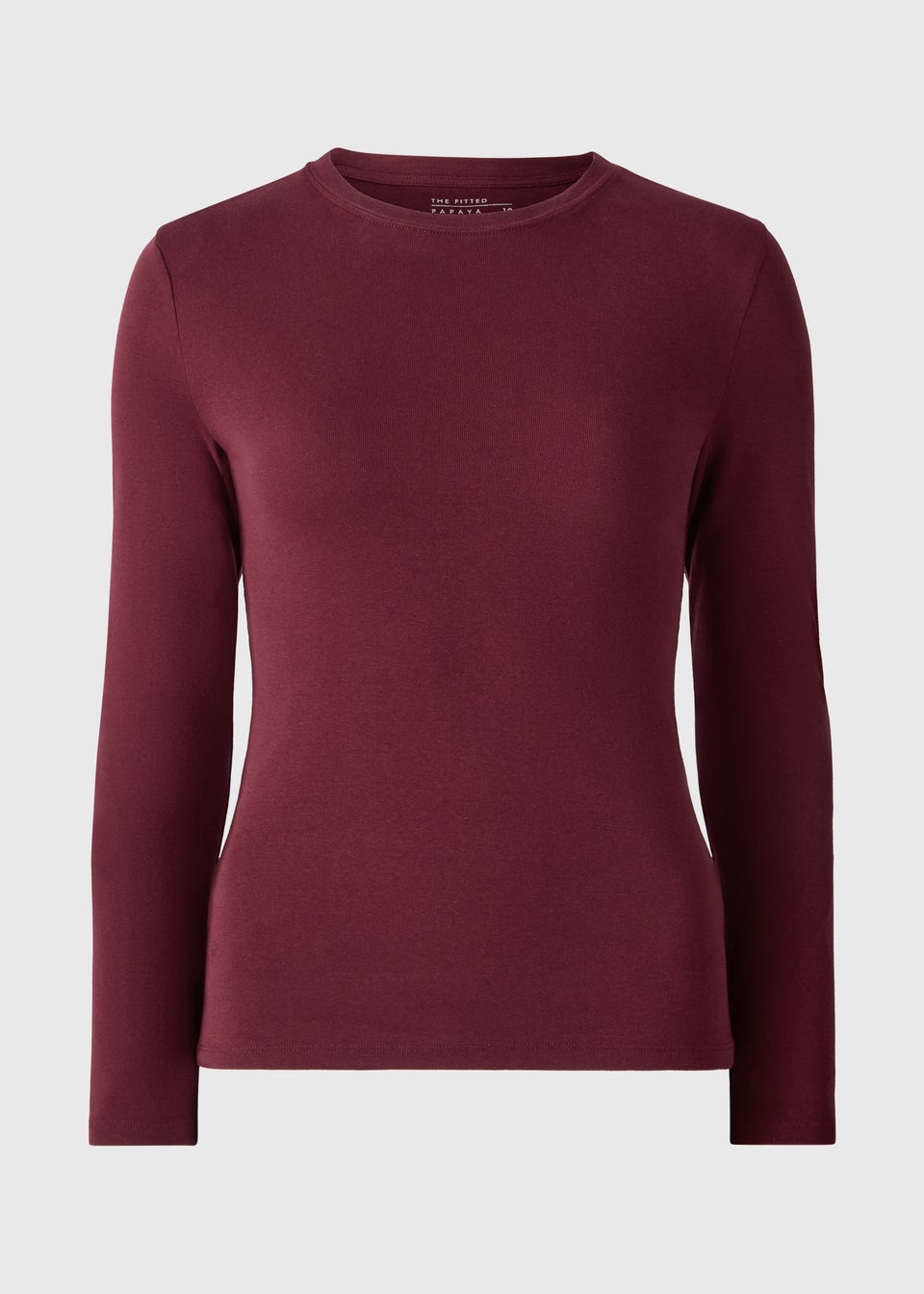 Burgundy Fitted Long Sleeve Jumper