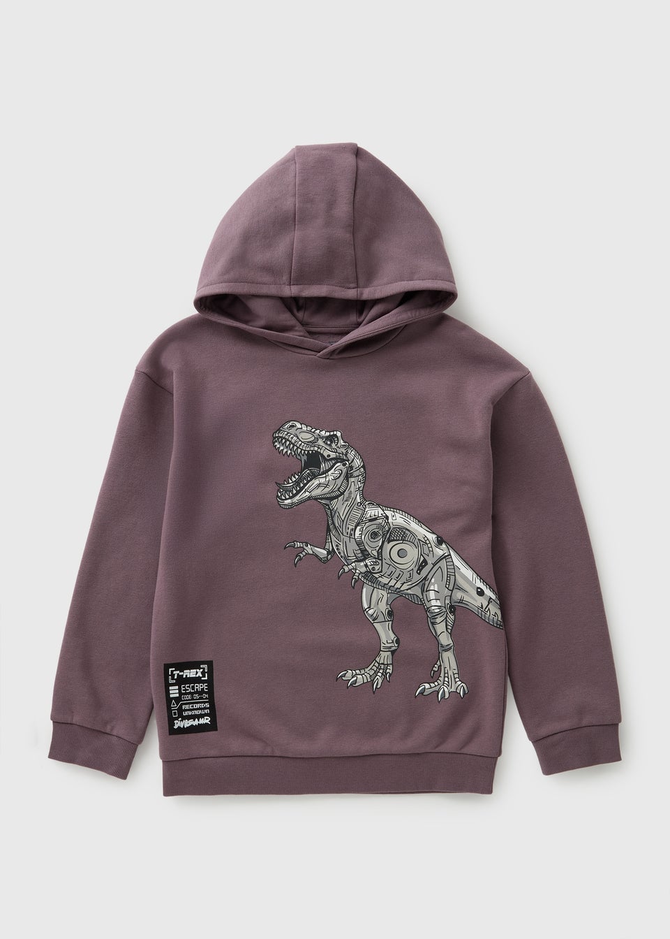 Boys Brown T-Rex Hoodie (7-15yrs)