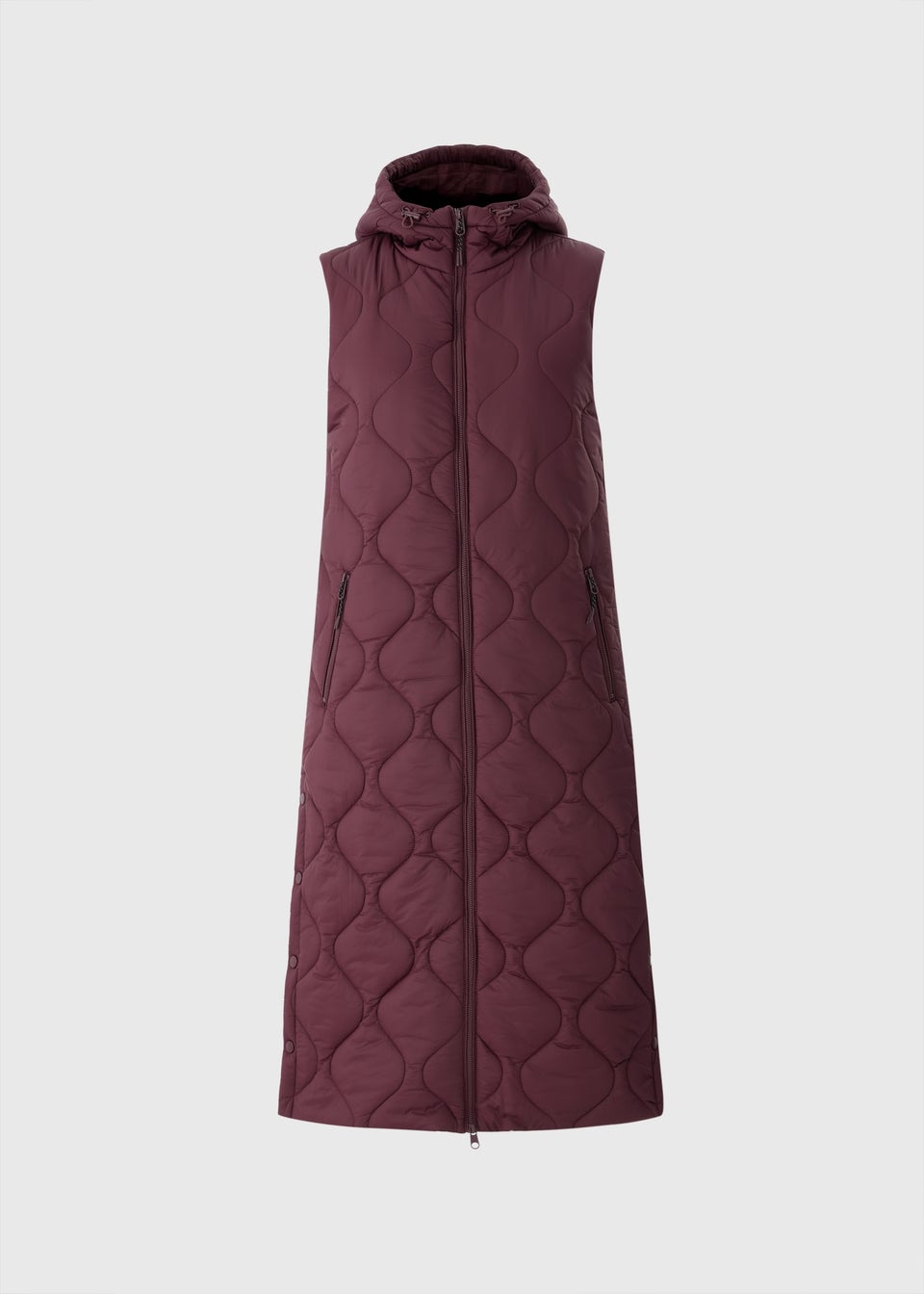 Souluxe Burgundy Longline Padded Gilet