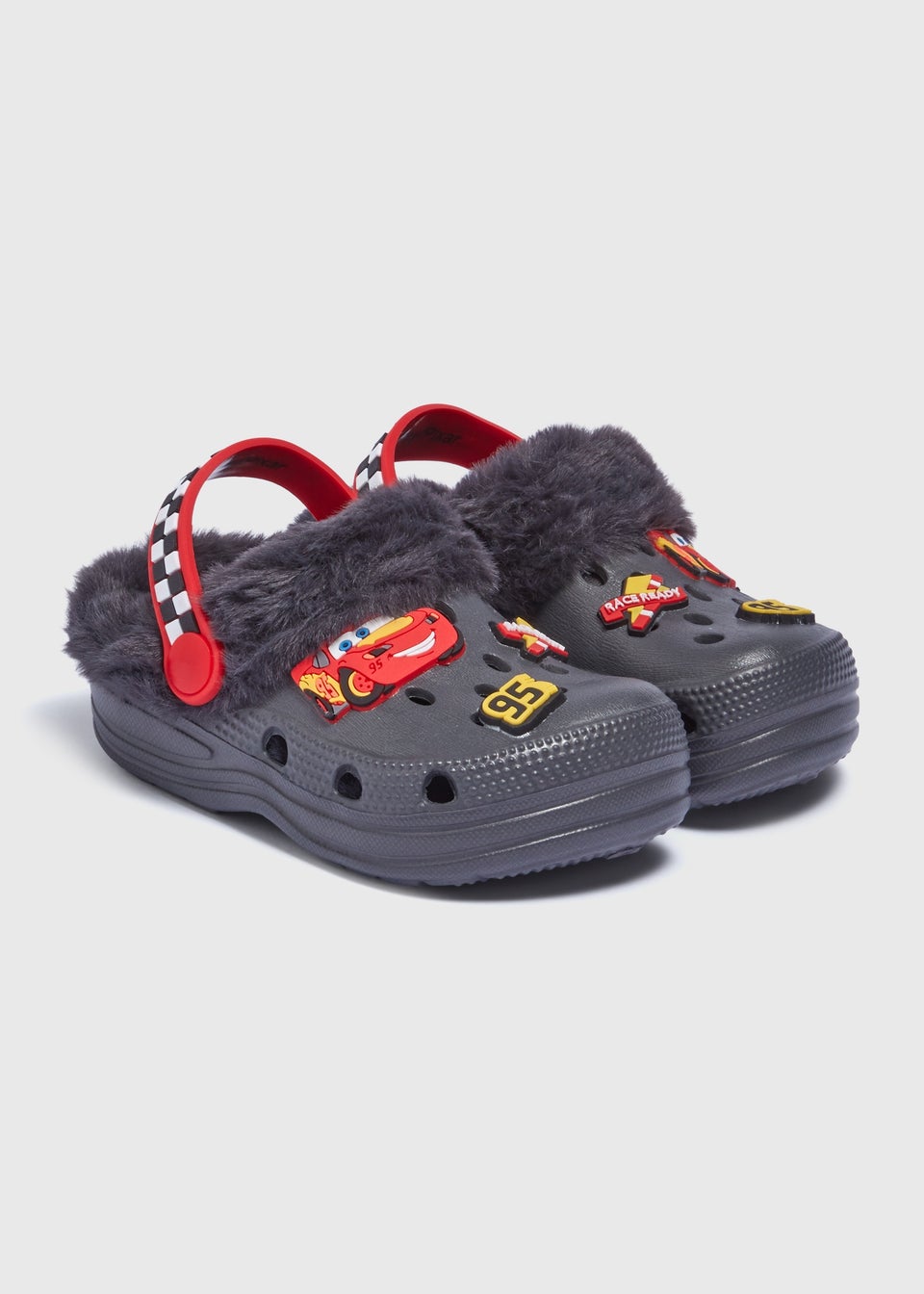 Boys Charcoal Cars Clogs (Younger 4-13)