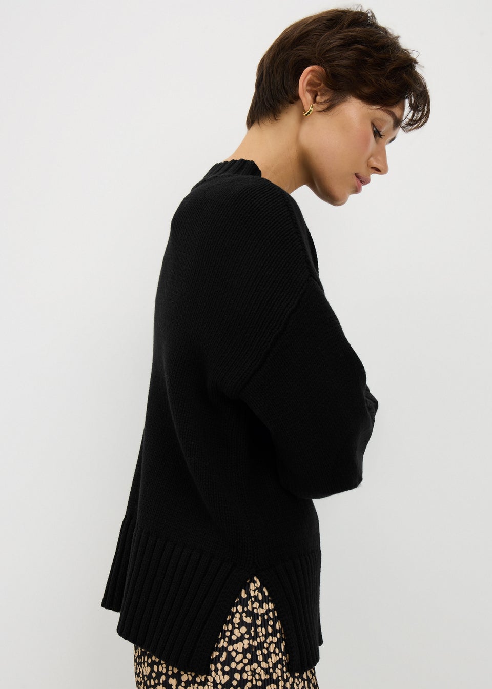 Black High Neck Knitted Jumper