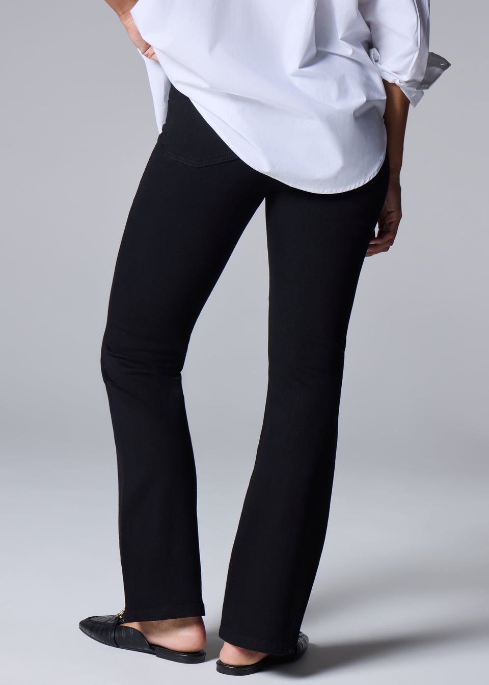 Black Bootcut Mid Rise Jeans
