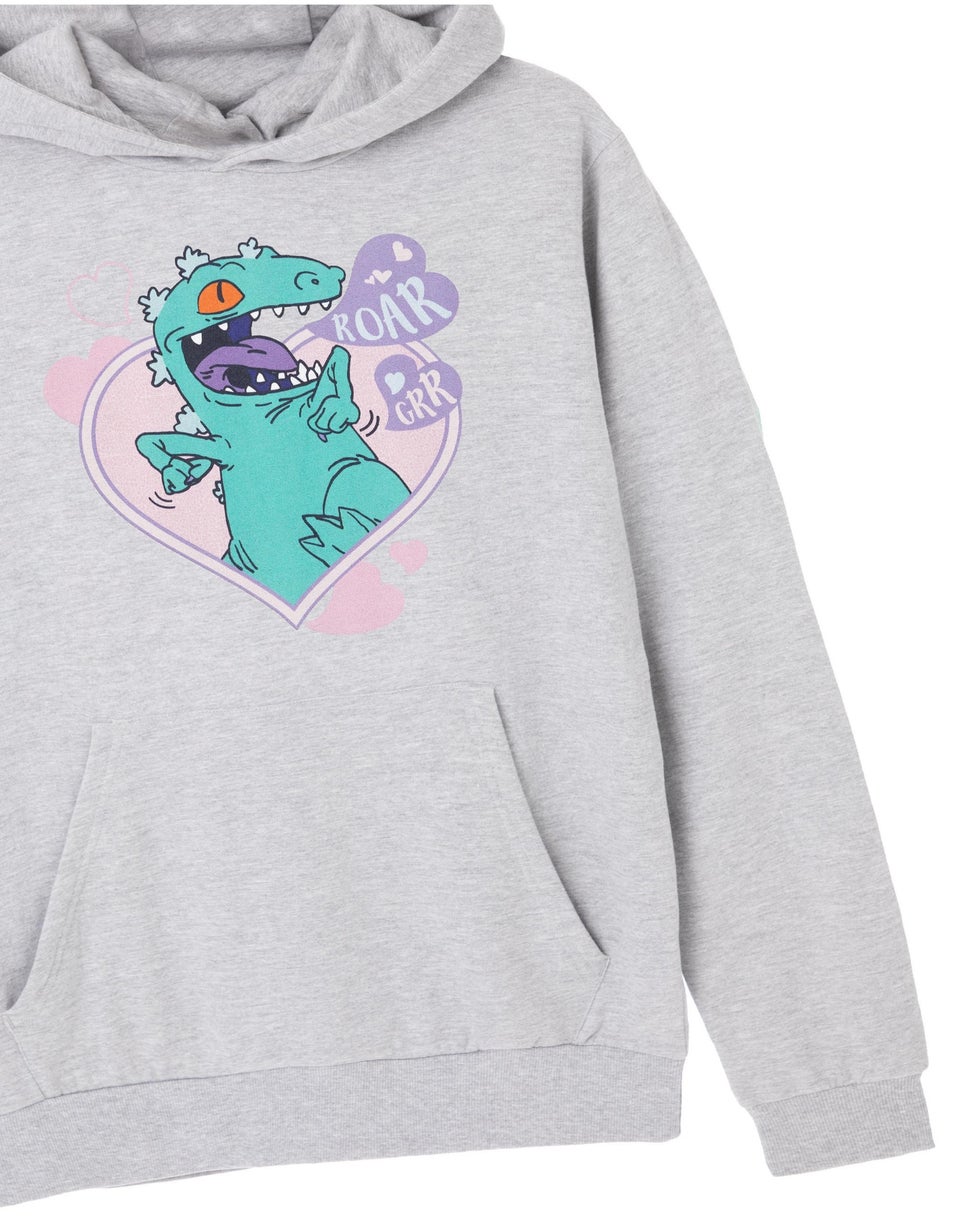 Rugrats Reptar Love Grey Marl Hoodie