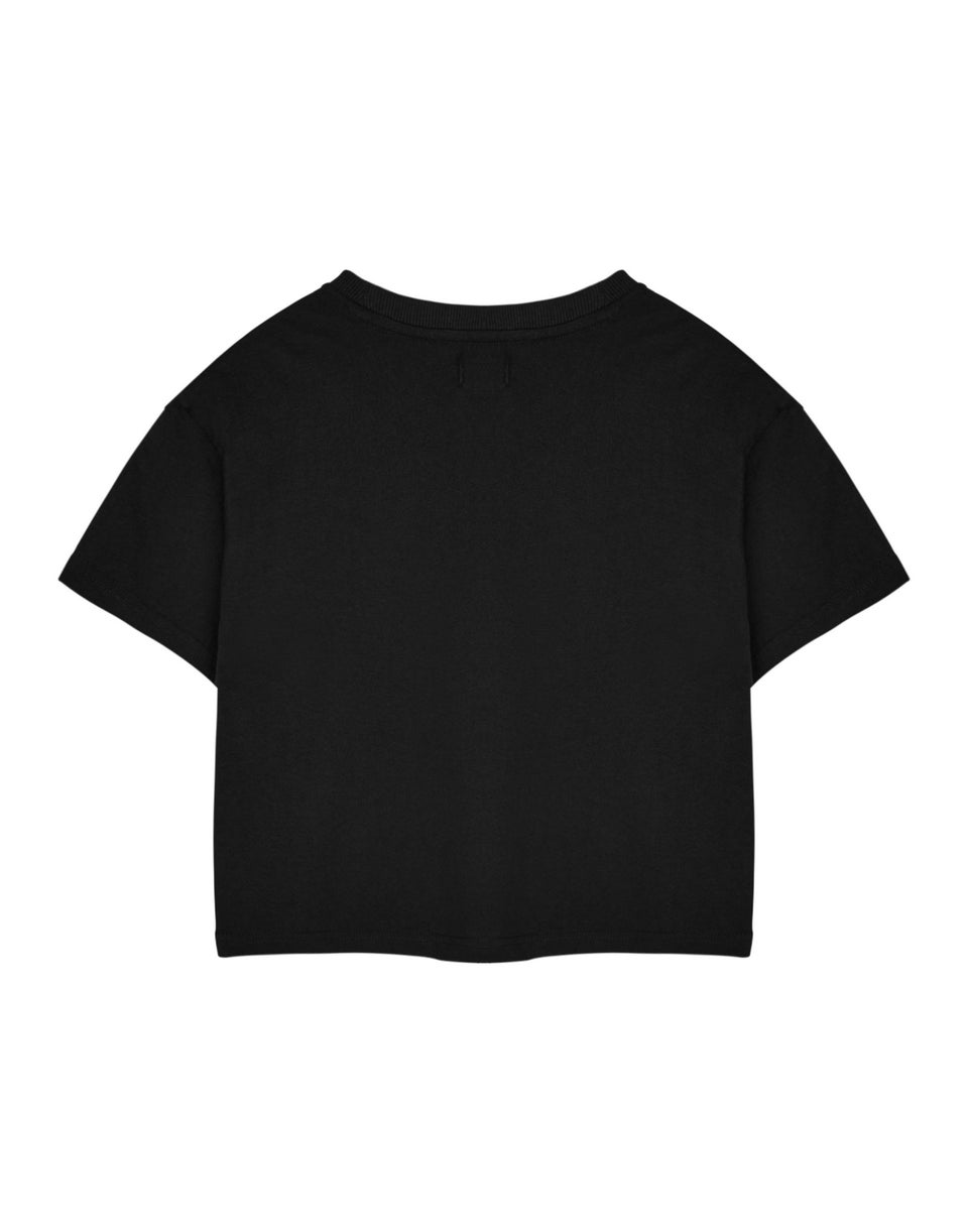 Betty Boop Heart Black Cropped Short Sleeved T-Shirt