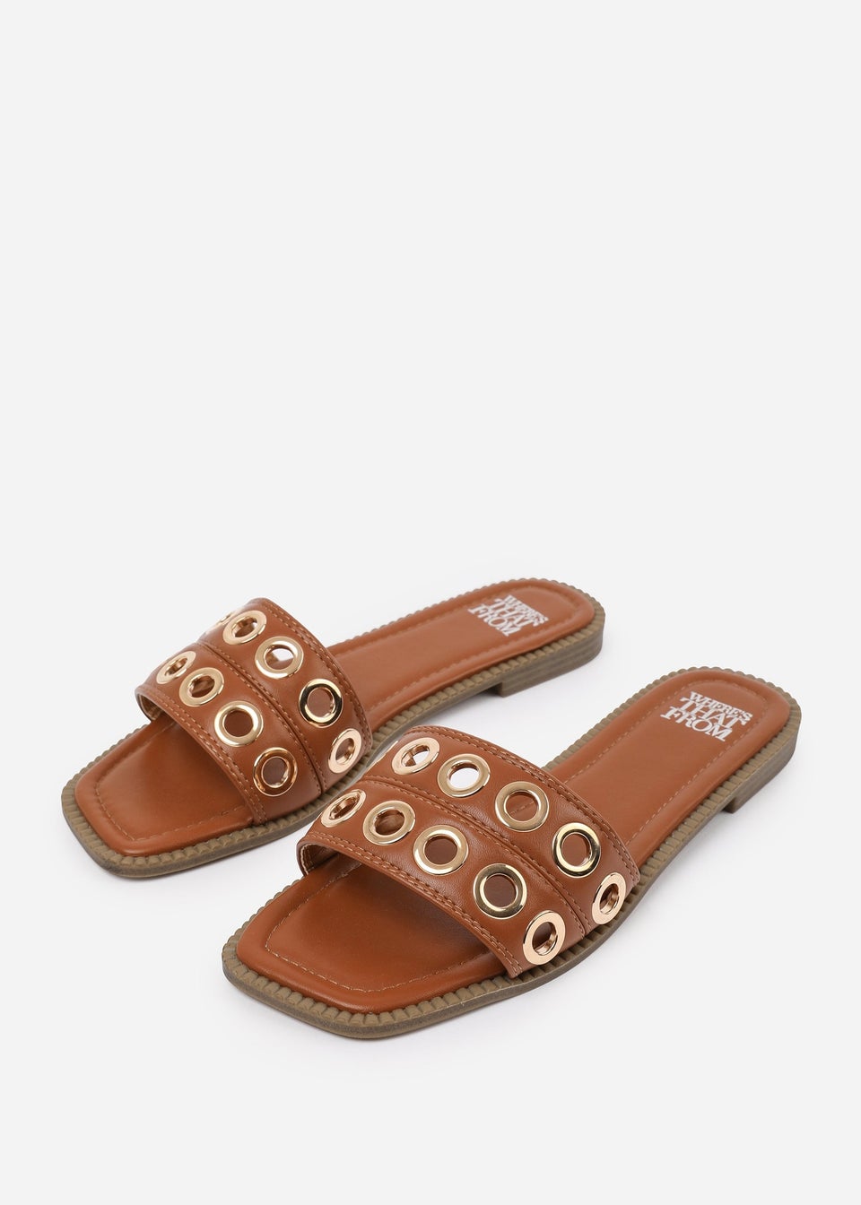 Where's That From Tan PU Bonnie Flatform Sandal