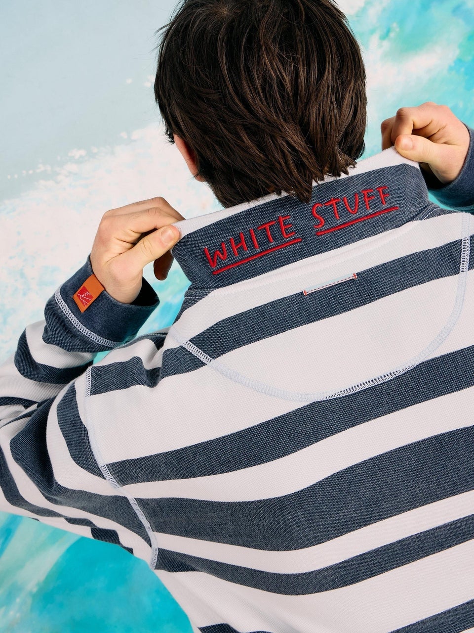 Gestreiftes Pique Sweatshirt