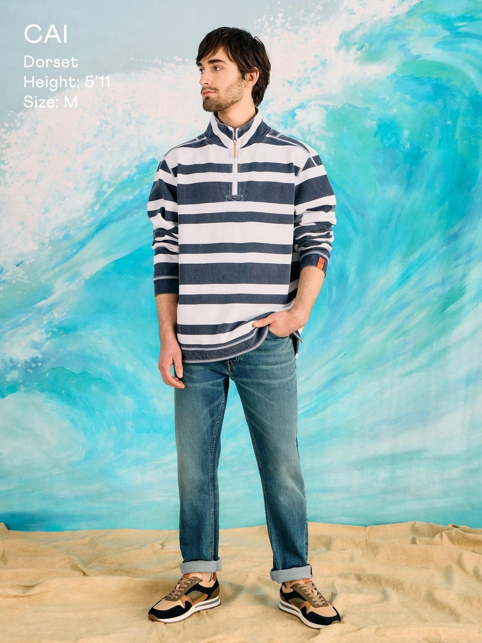 Gestreiftes Pique Sweatshirt