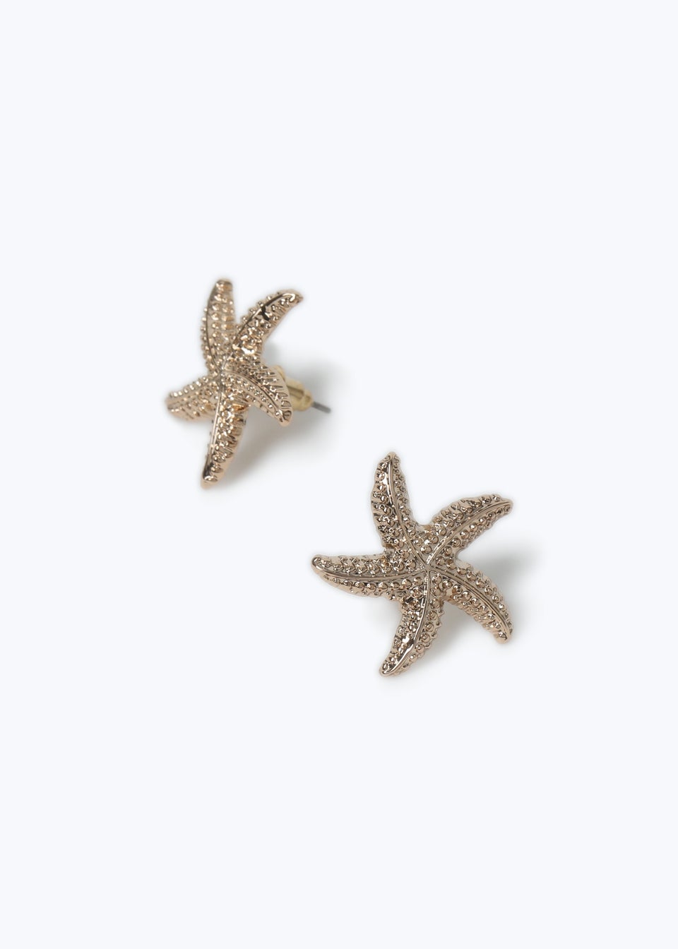 Muse Gold Small Textured Starfish Earrings