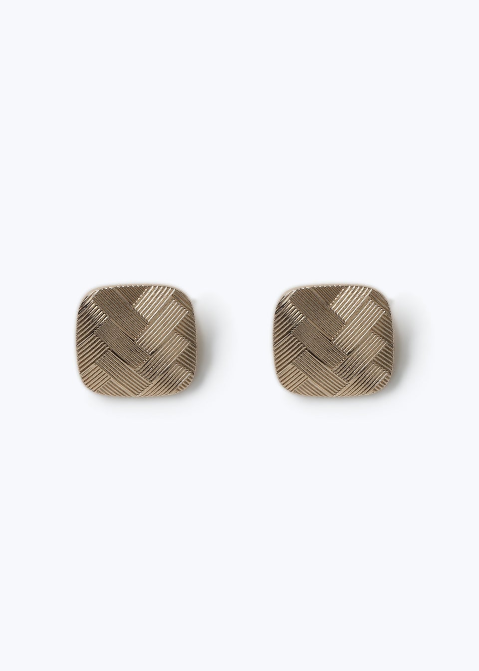 Muse Gold Hatch Square Stud Earrings