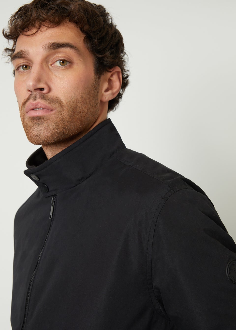 Threadbare Black Zip Up Harrington Style Jacket