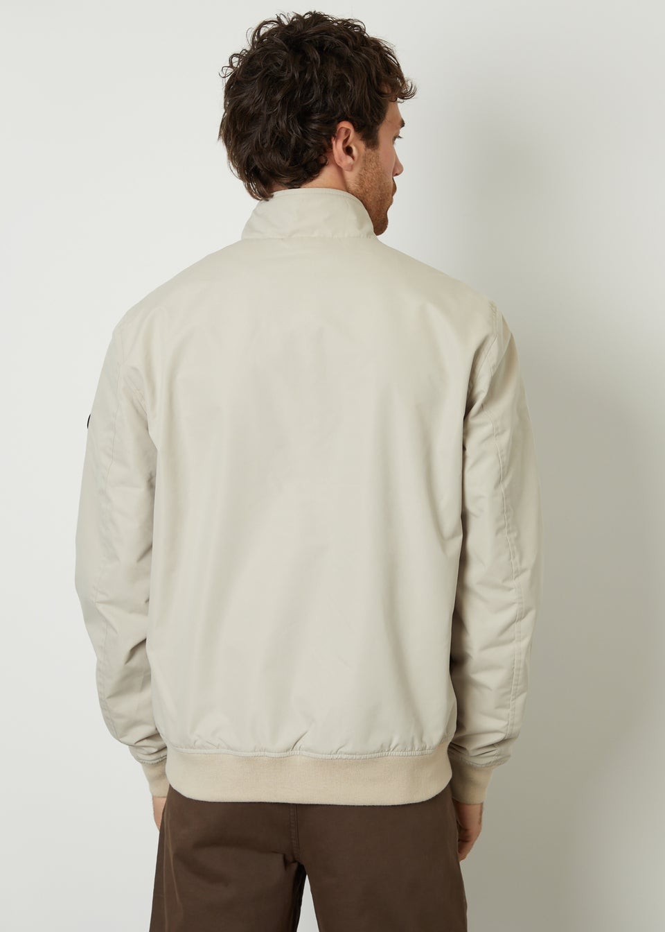 Threadbare Stone Zip Up Harrington Style Jacket