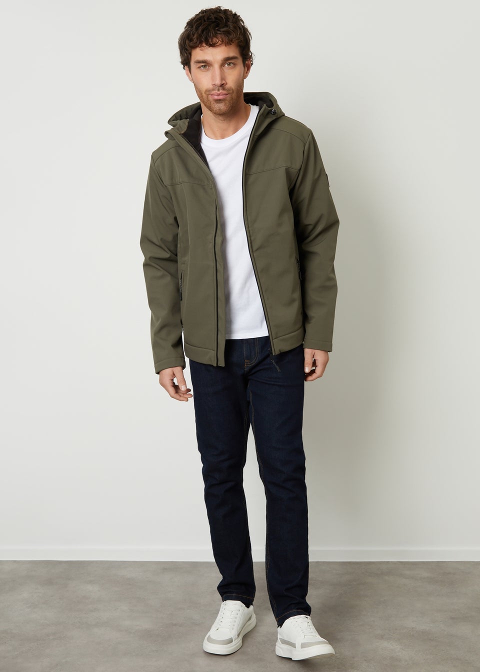 Threadbare Khaki Fleece Lined Hooded Jacket