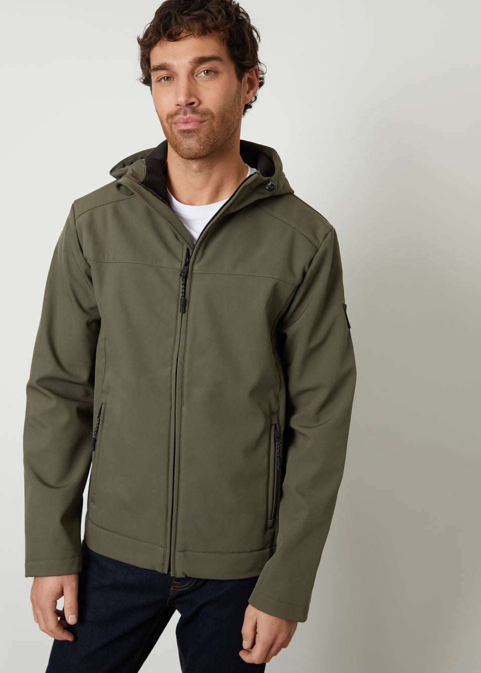 Threadbare Khaki Fleece Lined Hooded Jacket