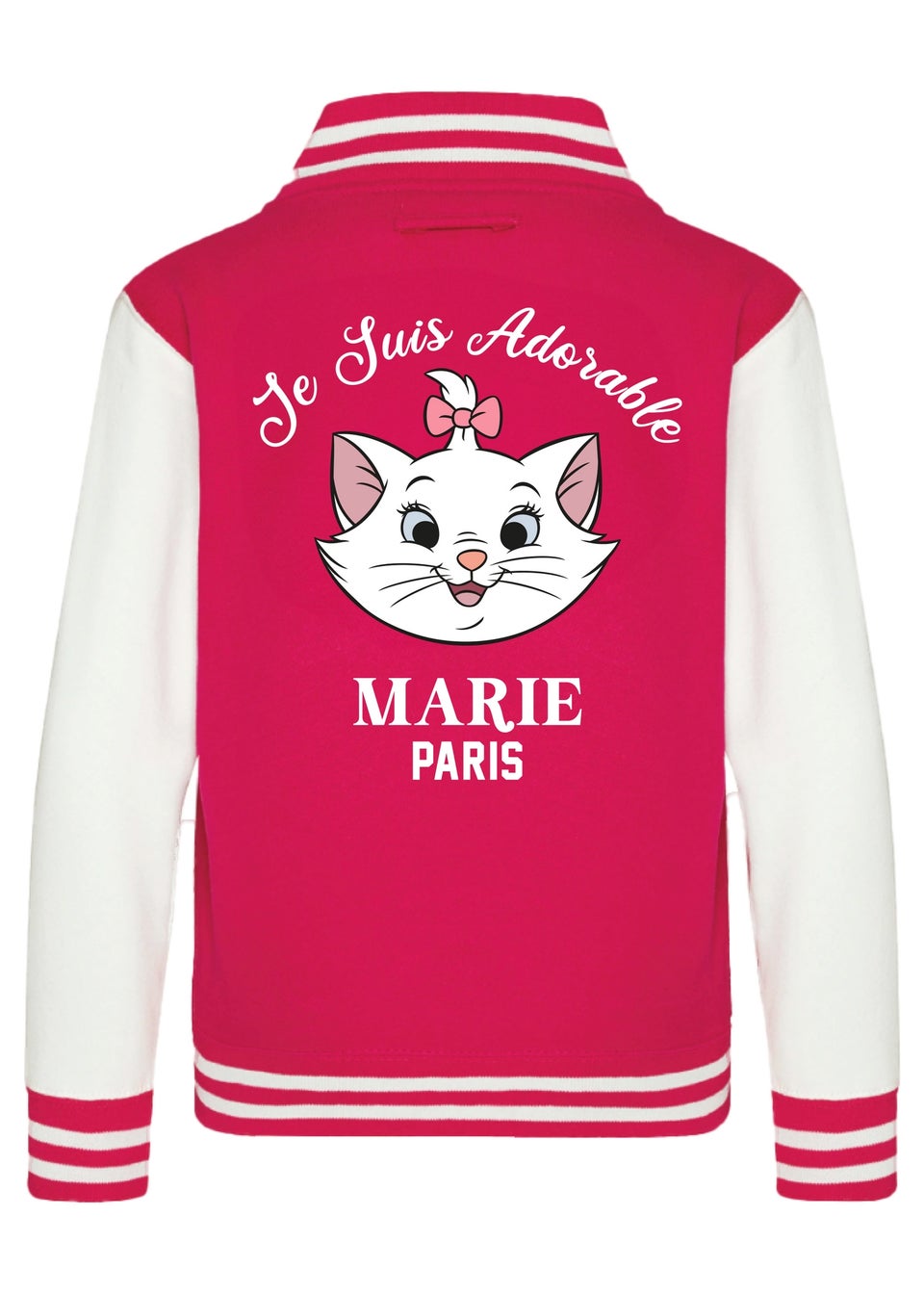 Disney Aristocats Marie Je Suis Adorable Kids Pink/White Varsity Jacket (3-13 Years)