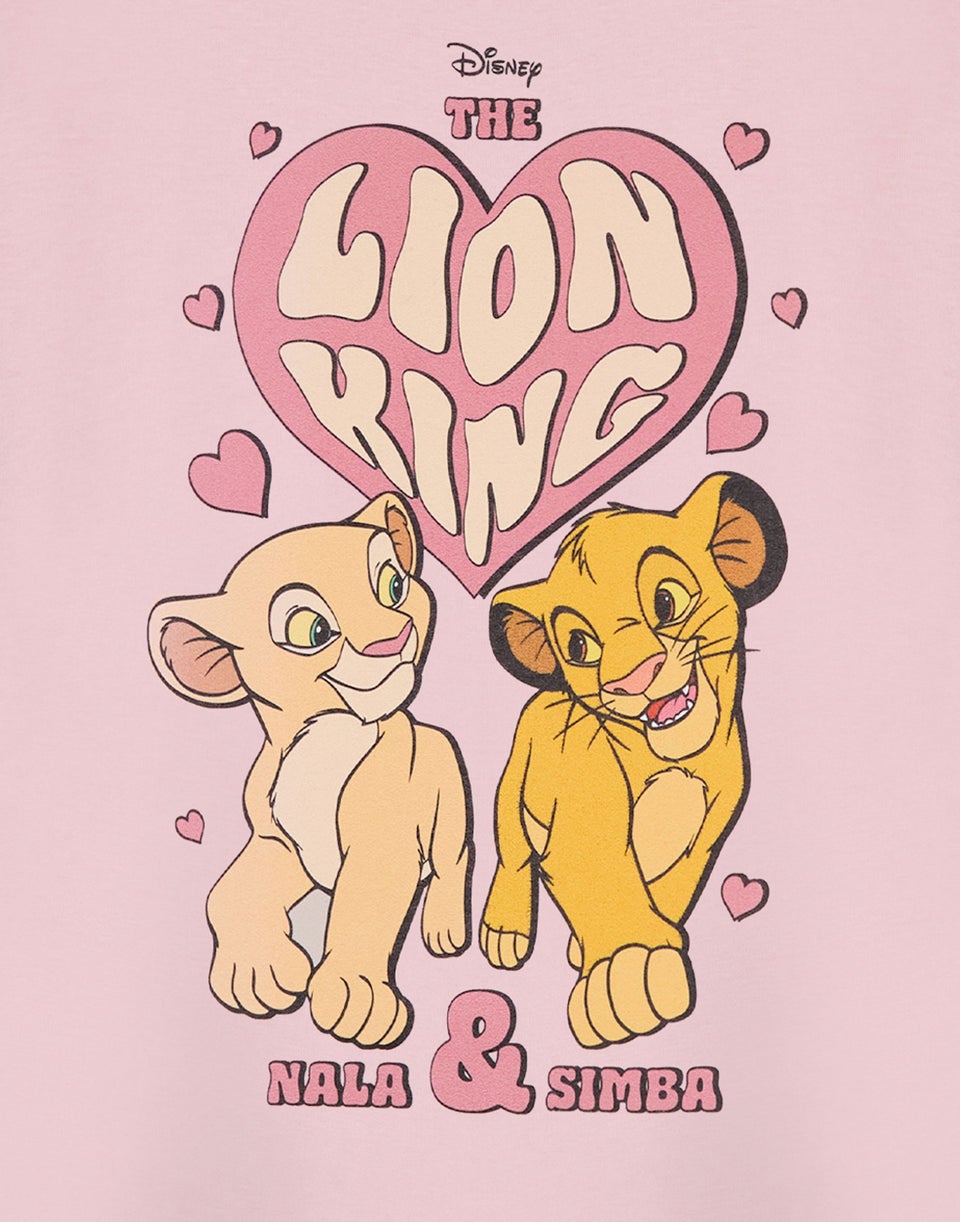 Disney Heart Lion King Girls Pink T-Shirt (3-14 Years)