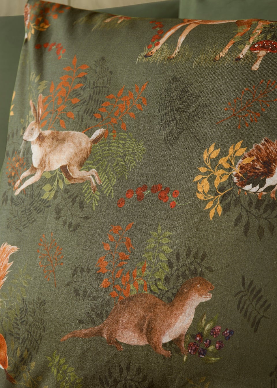 Green Woodland Animal Duvet Set